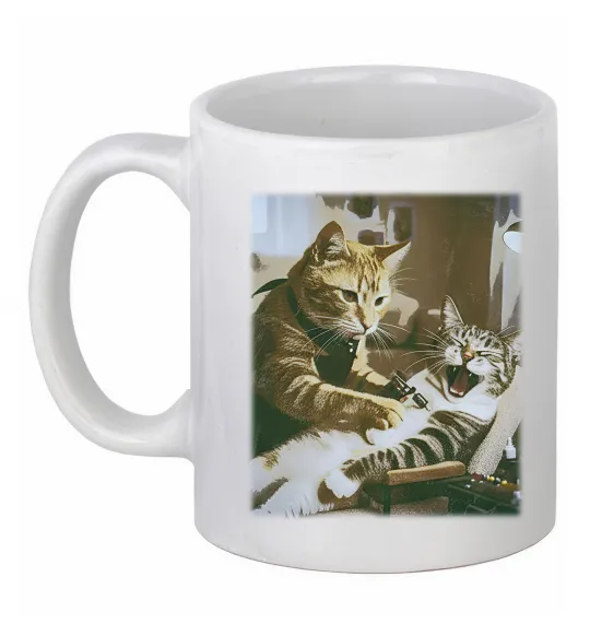 Чашка керамічна Tattoo cat Білий фото