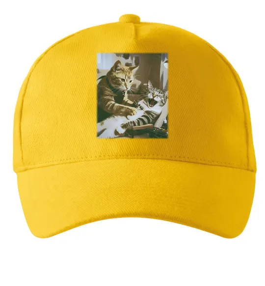 Кепка Tattoo cat Сонячно жовтий фото