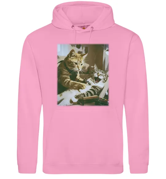 Чоловіча толстовка (худі) Tattoo cat Рожевий фото