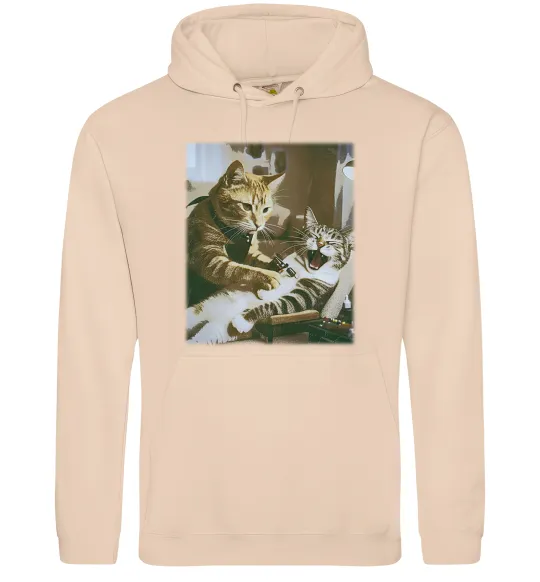 Чоловіча толстовка (худі) Tattoo cat Пісочний фото