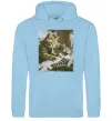 Чоловіча толстовка (худі) Tattoo cat Блакитний фото