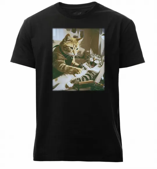Чоловіча преміум футболка Tattoo cat Чорний фото