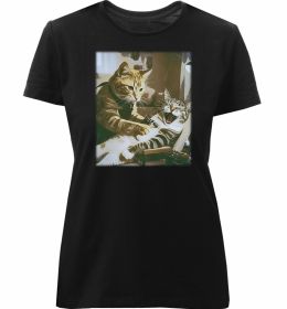 Жіноча преміум футболка Tattoo cat