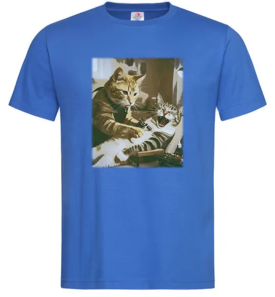 Чоловіча футболка Tattoo cat Яскраво-синій фото