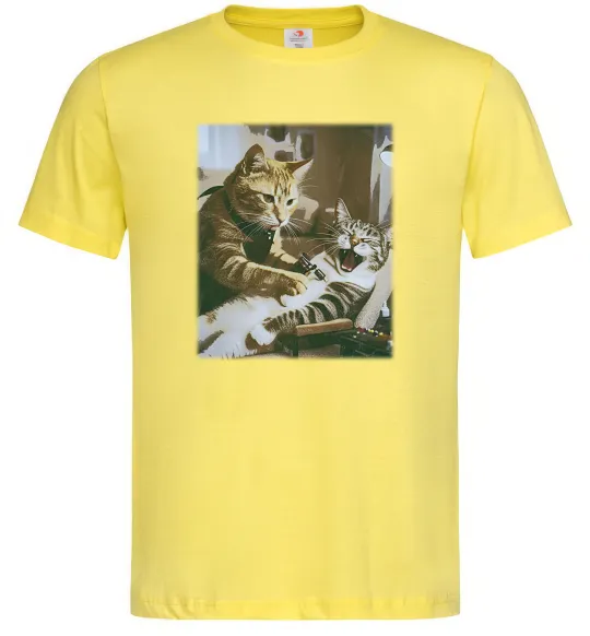 Чоловіча футболка Tattoo cat Лимонний фото