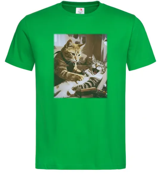 Чоловіча футболка Tattoo cat Зелений фото