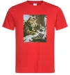 Чоловіча футболка Tattoo cat Червоний фото