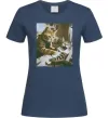 Жіноча футболка Tattoo cat Темно-синій фото