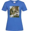 Жіноча футболка Tattoo cat Яскраво-синій фото
