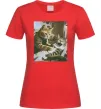 Жіноча футболка Tattoo cat Червоний фото