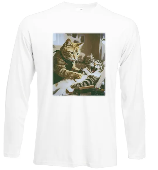 Лонгслів Tattoo cat Білий фото