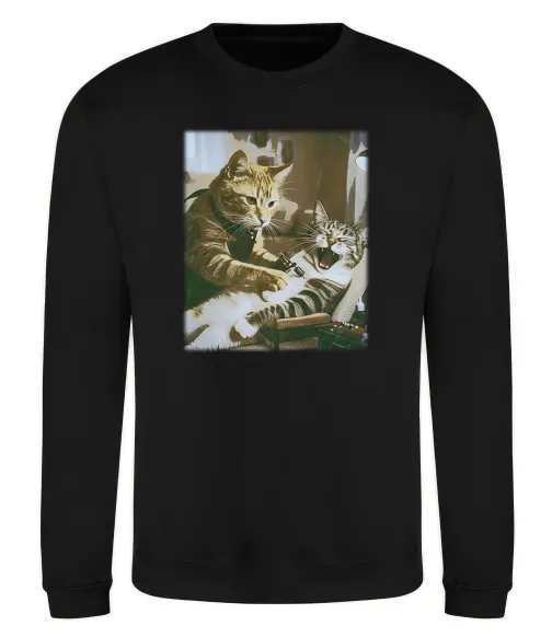 Світшот Tattoo cat Чорний фото