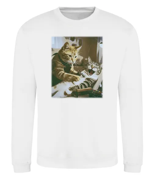 Світшот Tattoo cat Білий фото