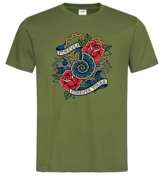 Чоловіча футболка Forever yours Оливковий фото
