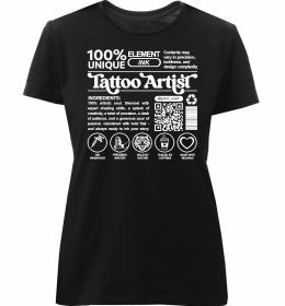 Жіноча преміум футболка Tattoo artist з вашим нікнеймом та QR-кодом