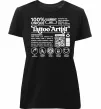 Жіноча преміум футболка Tattoo artist з вашим нікнеймом та QR-кодом Чорний фото