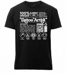 Мужская премиум футболка Tattoo artist з вашим нікнеймом та QR-кодом