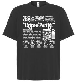 Футболка Оверсайз Tattoo artist з вашим нікнеймом та QR-кодом