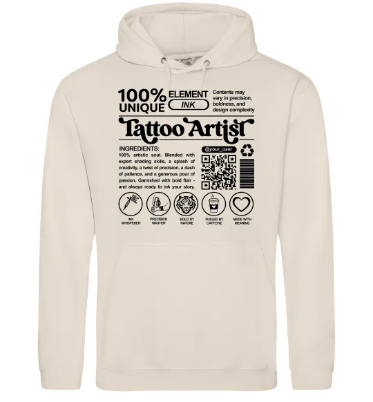 Женская толстовка (худи) Tattoo artist з вашим нікнеймом та QR-кодом Таш фото