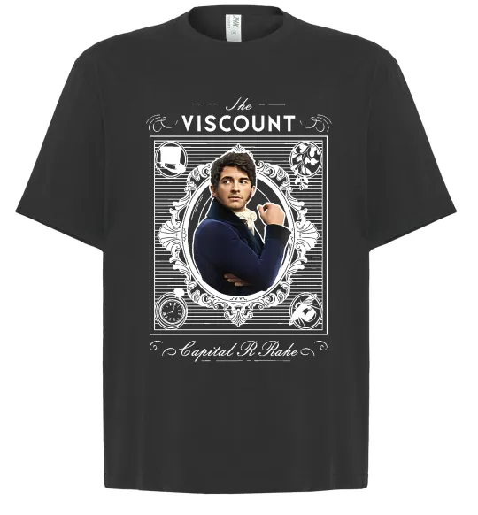 Футболка Оверсайз Bridgerton the Viscount Чорний фото