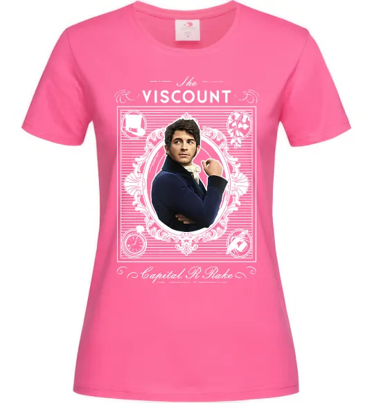 Жіноча футболка Bridgerton the Viscount Яскраво-рожевий фото