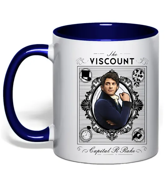 Чашка з кольоровою ручкою Bridgerton the Viscount Глибокий темно-синій фото