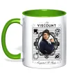 Чашка з кольоровою ручкою Bridgerton the Viscount Лаймовий фото