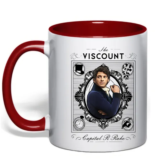 Чашка з кольоровою ручкою Bridgerton the Viscount Червоний фото