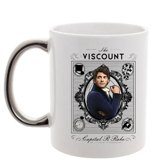 Чашка з кольоровою ручкою Bridgerton the Viscount Срібло фото