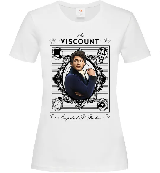 Жіноча футболка Bridgerton the Viscount Білий фото