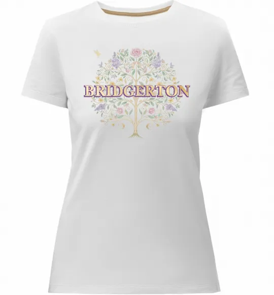 Жіноча преміум футболка Bridgerton tree Білий фото