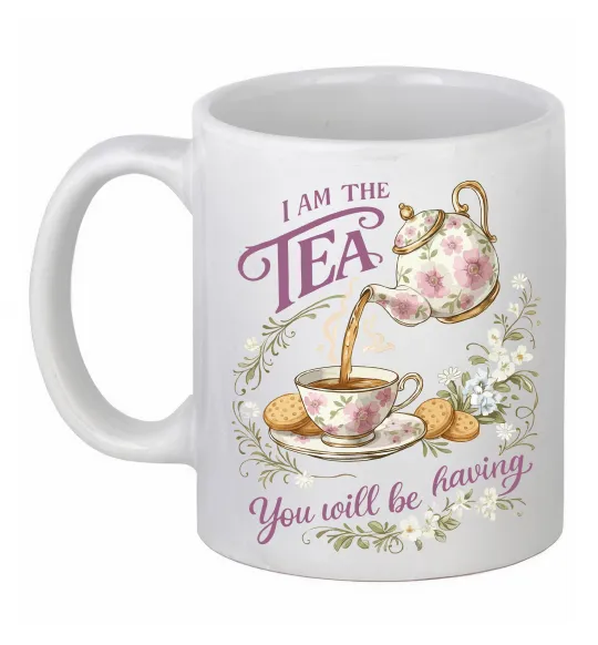 Чашка керамічна I am the tea Bridgerton Білий фото