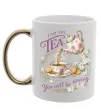 Чашка з кольоровою ручкою I am the tea Bridgerton Золото фото