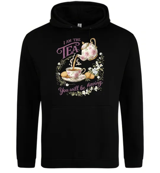 Чоловіча толстовка (худі) I am the tea Bridgerton Чорний фото