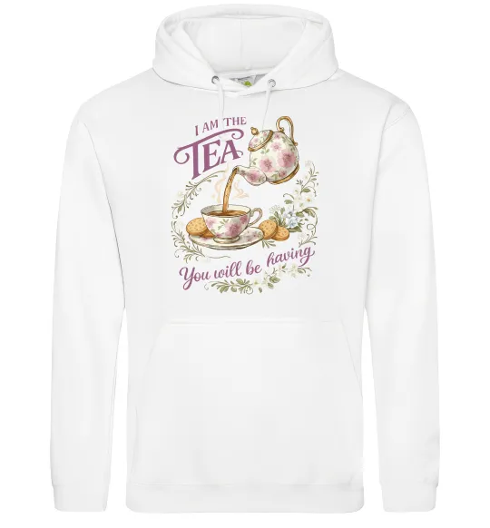 Жіноча толстовка (худі) I am the tea Bridgerton Білий фото