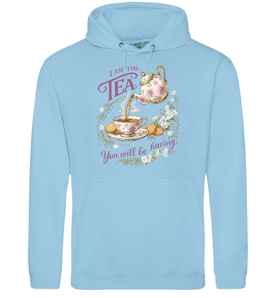 Жіноча толстовка (худі) I am the tea Bridgerton Блакитний фото
