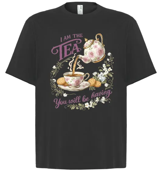 Футболка Оверсайз I am the tea Bridgerton Чорний фото