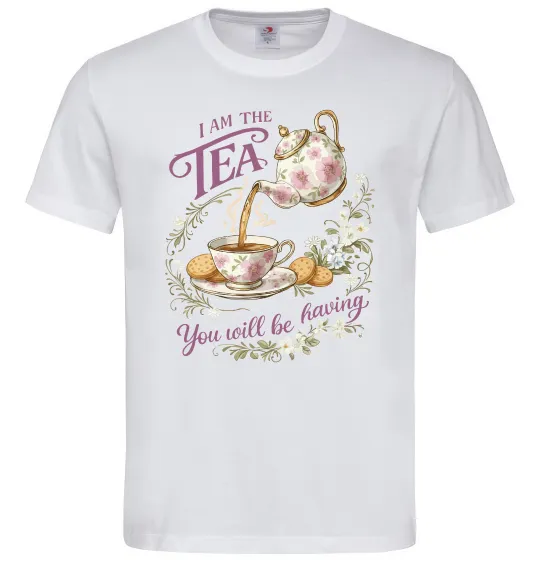 Чоловіча футболка I am the tea Bridgerton Білий фото