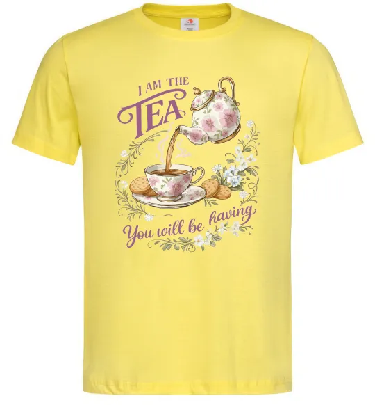 Чоловіча футболка I am the tea Bridgerton Лимонний фото
