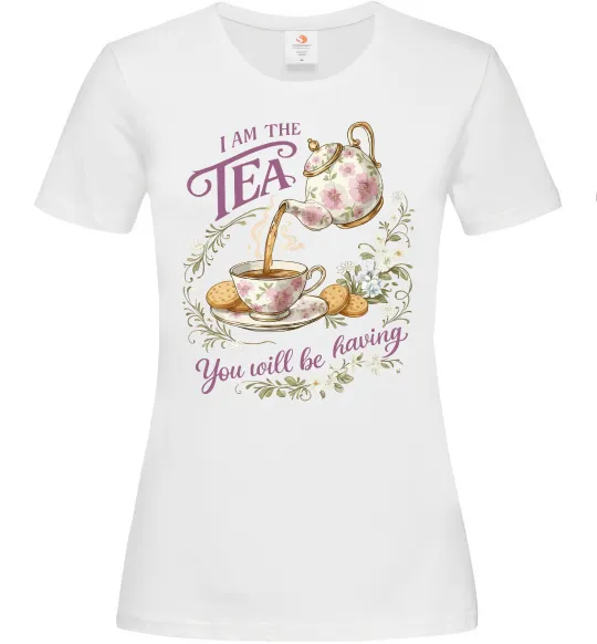 Жіноча футболка I am the tea Bridgerton Білий фото