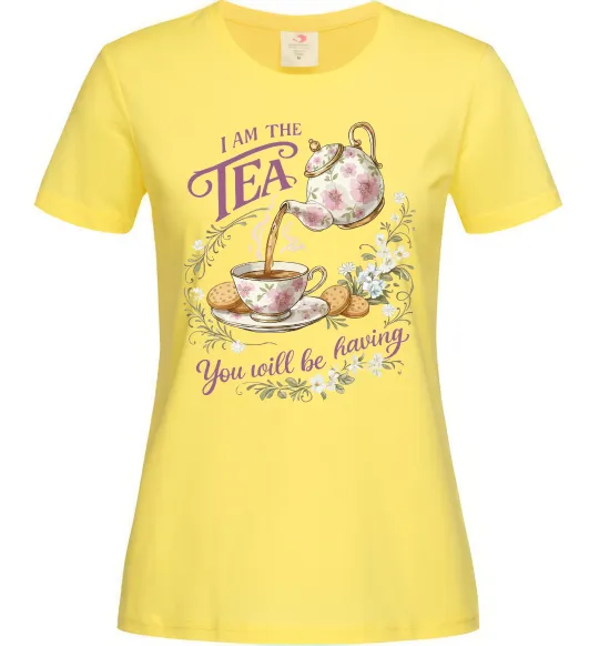 Жіноча футболка I am the tea Bridgerton Лимонний фото