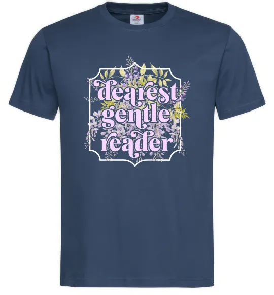 Чоловіча футболка Бріджертони Dearest gentle reader Темно-синій фото