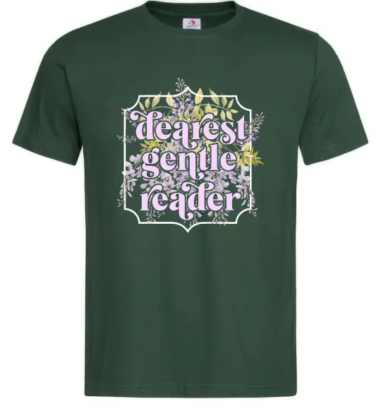 Чоловіча футболка Бріджертони Dearest gentle reader Темно-зелений фото