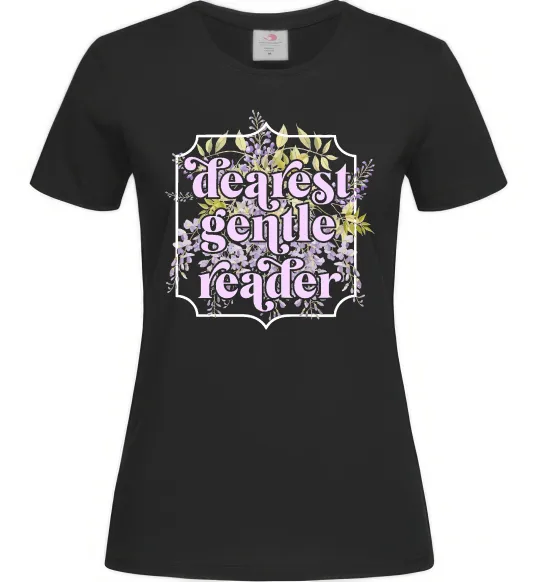Жіноча футболка Бріджертони Dearest gentle reader Чорний фото