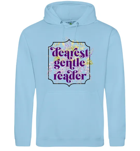 Чоловіча толстовка (худі) Бріджертони Dearest gentle reader Блакитний фото