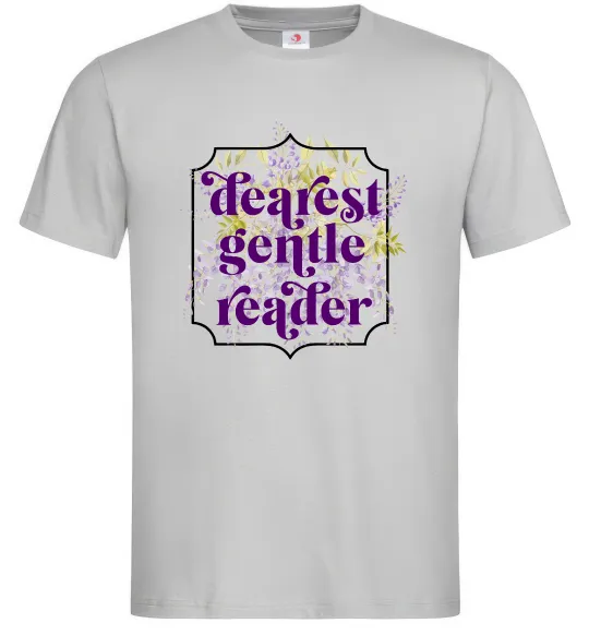 Чоловіча футболка Бріджертони Dearest gentle reader Сірий фото