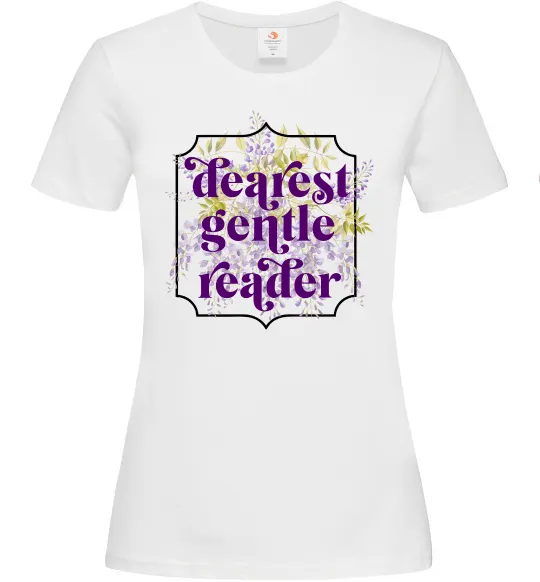 Жіноча футболка Бріджертони Dearest gentle reader Білий фото