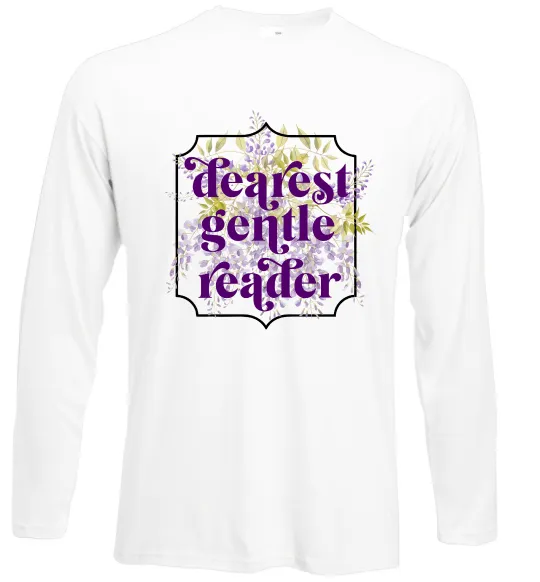 Лонгслів Бріджертони Dearest gentle reader Білий фото