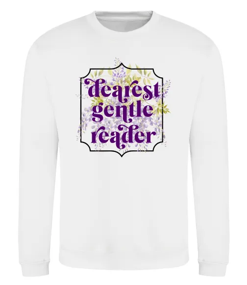 Світшот Бріджертони Dearest gentle reader Білий фото