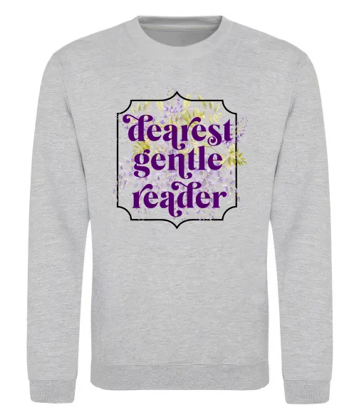 Світшот Бріджертони Dearest gentle reader Сірий меланж фото